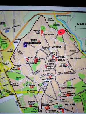 a map of the city of genebourg at maison noé , residence al quaria ab40 in Marrakech