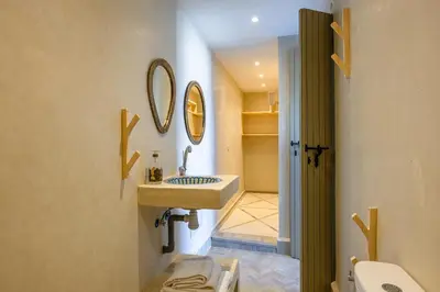 a bathroom with a sink and a toilet at Riad Zahra b&b your private house in Marrakech in Marrakech