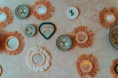 a group of plates and a heart on a table at Hotel & Riad Veridis in Marrakech