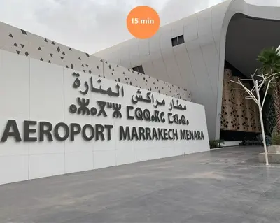a building with a sign for aazport marriott namespace at Majestic Splendor - Marrakech Centre in Marrakech