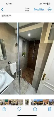 a bathroom with a shower and a sink at Tigami in Marrakech