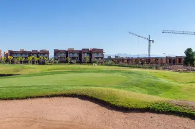 a view of the ninth green on the golf course at Appart View Pool - 3 Rooms - Optical Fiber in Marrakech