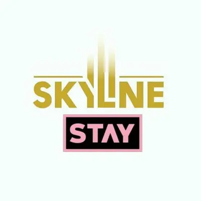 a logo for a skyline sign on a white background at The Skyline Stay in Marrakech