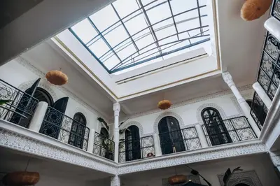 a ceiling with a skylight in a building at Maison Dar Saada in Marrakech