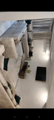 an overhead view of a living room with couches at Elégant duplex au coeur de Marrakech, Nakhil in Marrakech
