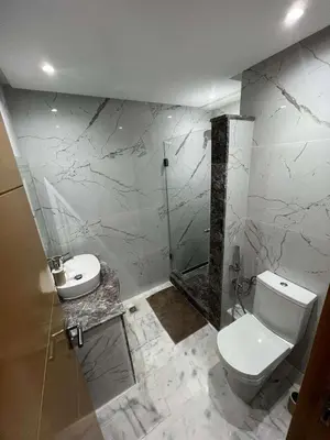 a bathroom with a toilet and a sink at Appartement Palace B in Marrakech