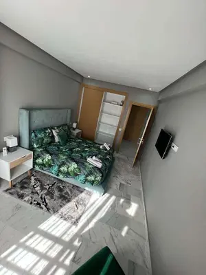 an overhead view of a bedroom with a bed at Appartement Palace B in Marrakech