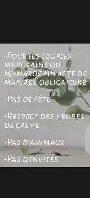 a sign with a bunch of words on it at Appart FAMILY lumineux & terrasse privé in Marrakech