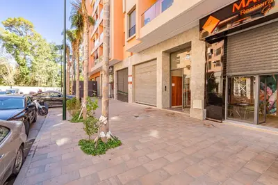 a sidewalk in front of a building at Duplex Luxury and Comfort in Heart of Gueliz in Marrakech