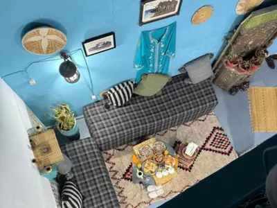 a model of a living room with a couch at Riad rajad Marrakech in Marrakech