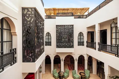 a view of the courtyard of a building at Riad Dar Acsameda & Spa in Marrakech
