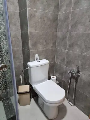 a bathroom with a toilet and a shower at Appartement a les portes de gueliz in Marrakech