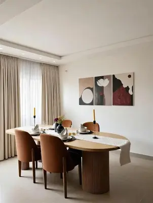 a dining room with a table and chairs at Bohemian Chic Duplex Marrakech in Marrakech