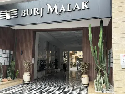 a building with a cactus in front of a store at Duplexe super in Marrakech