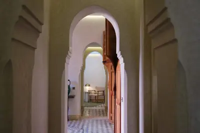 an archway in a hallway of a building at Villa Amelya - Amelkis Golf in Marrakech