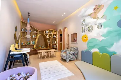 a childs room with a mermaid mural on the wall at Radisson Blu Marrakech, Carré Eden in Marrakech