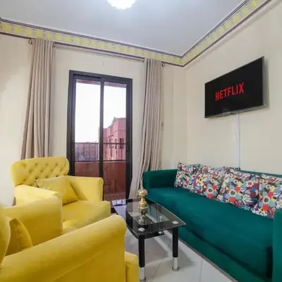 Family Apartment in Marrakech 3 Bedrooms & Balcony with View