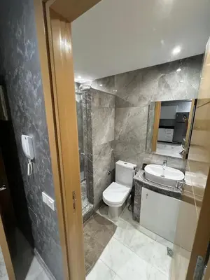 a bathroom with a toilet and a sink at Superbe appartement T2 plein centre de Marrakech in Marrakech