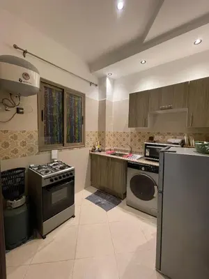 a kitchen with a stove and a sink and a dishwasher at Marrakech Center Getaway Apartment in Marrakech