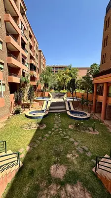 a view of a courtyard in a building at Modern apartment in City center in Marrakech