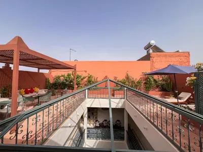 a view of a balcony of a building at Riad Kech One & Spa in Marrakech