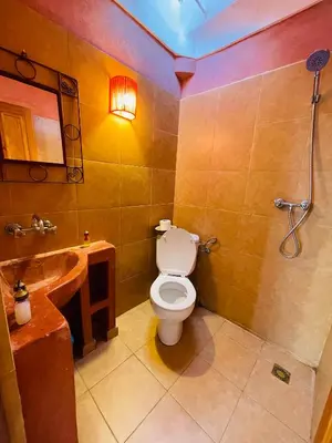 a bathroom with a toilet and a sink at Riad Numidia in Marrakech