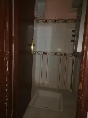 a bathroom with a shower with a tiled wall at Maison Mhamid9 in Marrakech