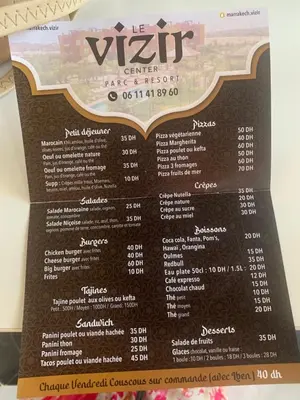a menu for the viking centre take off station at Appartement le vizir center in Dar Caïd Layadi