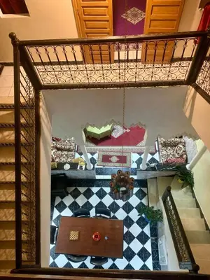 a model of a living room with a loft at Maison majid in Marrakech