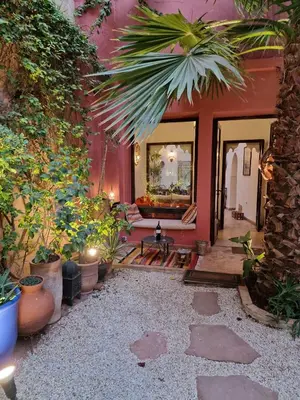 a room filled with lots of plants and a couch at Riad Rose Jade Marrakech in Marrakech