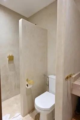 a bathroom with a toilet and a shower at Suite Jasmin Elegance a Gueliz in Marrakech