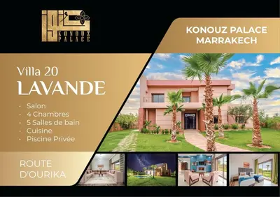 a collage of pictures of a house at VILLA Lavande Jacuzzi, Cuisinière, Piscine in Marrakech