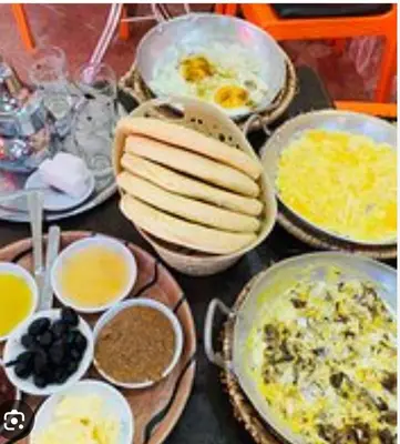 a table topped with different types of food at Étoile de fatima - au cœur de la médina in Marrakech