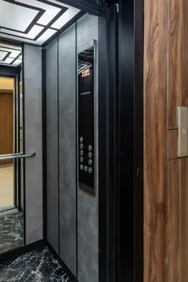 a elevator in a building with a control panel at Elegance and Comfort in Marrakesh in Marrakech