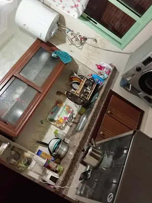an overhead view of a kitchen with a counter top at شقة بغرفتين نوم لك بالكامل in Marrakech