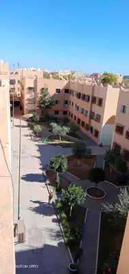 an aerial view of a city street with buildings at Appartement 