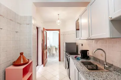 a kitchen with a sink and a counter top at Guéliz Marrakech 2,central, spacieux, Authentique in Marrakech