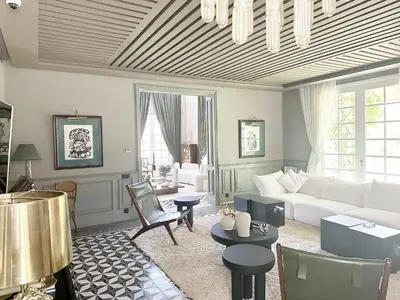 a living room with a couch and a table at Yasira in Marrakech