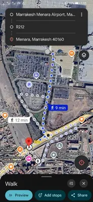 a screenshot of a map of a freeway at Menara Airport Appartement - 10 Min Walk in Marrakech