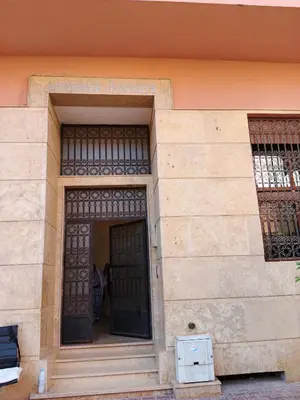 an entrance to a building with two windows at Le Palmier de Guéliz in Marrakech