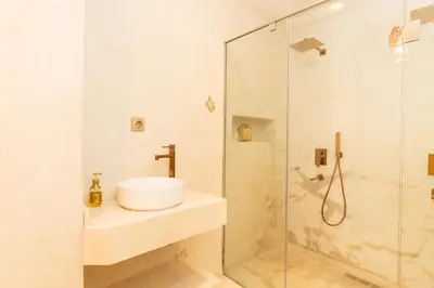 a bathroom with a sink and a shower at fantastic Apartment in Marrakech