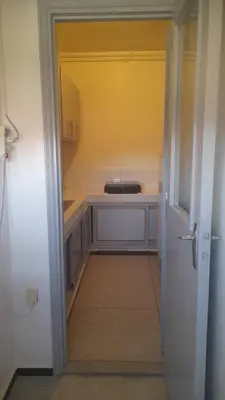 an open door to a kitchen with a sink at Bahia in Marrakech