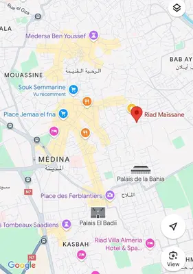 a map of the city of madrid and its landmarks at Échappée onirique au cœur de Marrakech in Marrakech