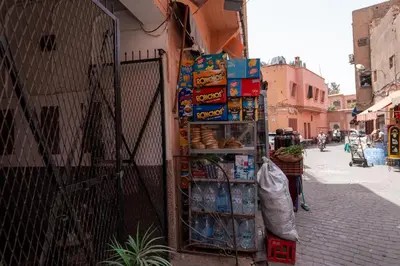 a food stand on the side of a street at Cozy studio with private terrace in Marrakech