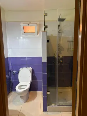 a bathroom with a toilet and a shower at Les Amandiers in Marrakech