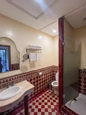 a bathroom with a sink and a toilet at Complexe villa and Restaurant in Marrakech