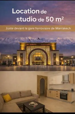 a magazine advertisement for a house with a living room at Studio confort à Hivernage Piscine, parking & toutes commodités in Marrakech