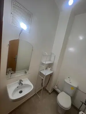 a bathroom with a sink and a toilet and a light at Appartement Marrakech in Marrakech