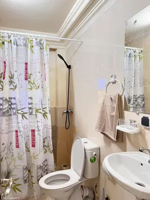a bathroom with a toilet and a sink at Apartment in the center of Marrakesh in Marrakech