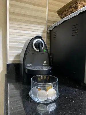 a food processor with eggs in a bowl on a counter at Omar Hachoum in Marrakech